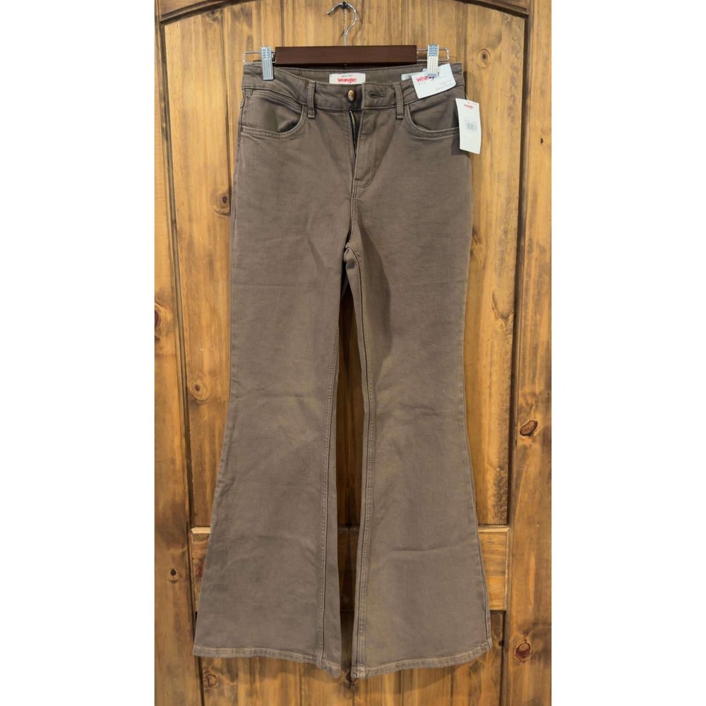 Wrangler Fierce Flare Jeans Womens 2/26x32 Brown NWT High-Rise Denim